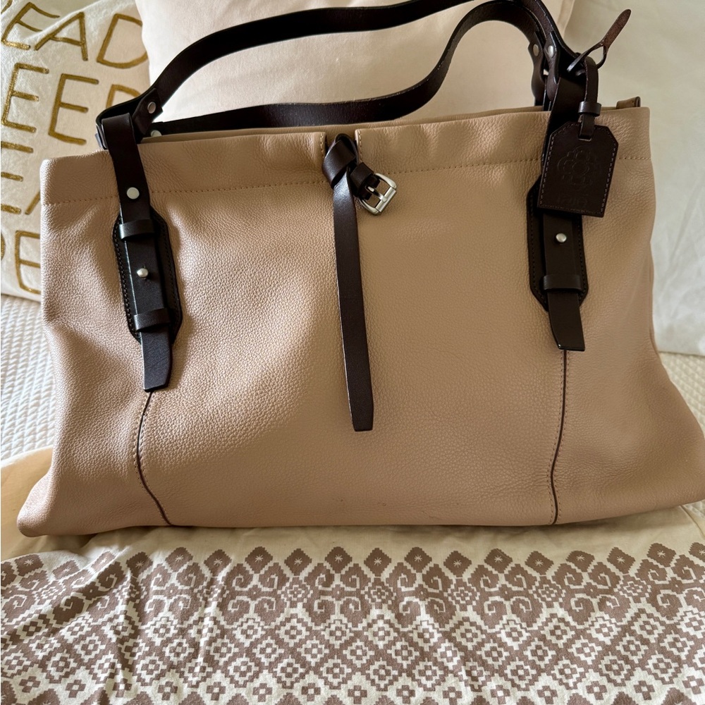 Rafe New York Vintage Leather Tote with Rich Brown Accents